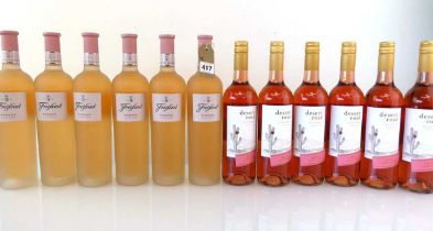 12 bottles, 6x Freixenet Rosado Vino de Espana 2020 & 6x Desert Rose White Zinfandel 2021