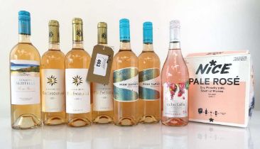 +VAT 7 bottles & a box of Rose, 3x Domaine du Mas Ensoleille 2021 France, 2x Pink Darner White