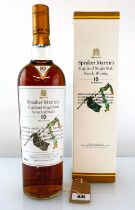 A bottle of Speaker Martin's 10 year old Highland Single Malt Scotch Whisky by The MACALLAN (