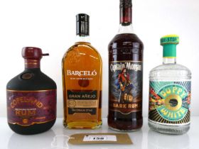 +VAT 4 bottles of Rum, 1x Copeland Smugglers Reserve Overproof Rum 57.2% 70cl, 1x Barcelo Gran Anejo