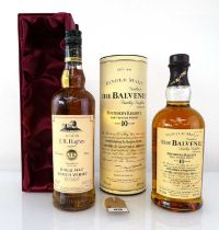 2 bottles of Single Malt Scotch Whisky, 1x The Balvenie 10 year old Founder's Reserve with carton