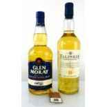 2 bottles of Single Malt Scotch Whisky, 1x Talisker 10 year old 45.8% 70cl & 1x Glen Moray