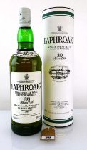 A bottle of Laphroaig 10 year old Islay Single Malt Scotch Whisky old style circa 1990s with