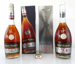 2 bottles of Remy Martin VSOP Fine Champagne Cognac Mature Cask Finish with boxes, 1x Limited
