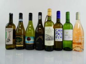 +VAT 8 bottle of white/Rose wine, 1x Grande Reserve De Gassac 2021 Pay's D'Herault, 1x Queen Bee