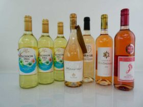 +VAT 7 bottles of Rose & white, 1x Sasha Lichine Whispering Angel Rose Provence, 1x Domaine du Mas