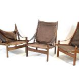 Torbjorn Afdal (1917-1999), a set of three 1960's 'Hunter' chairs, two highback, one lowback,