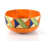 Clarice Cliff for Newport Pottery, an 'Original Bizarre' Athens bowl of octagonal form, c. 1928,
