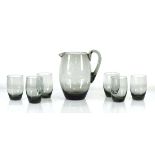 A Whitefriars green glass lemonade or Pimms set including a jug and six glasses (7)