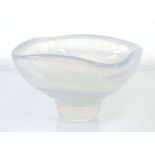 Sven Palmqvist (1906-1984) for Orrefors, a vaseline glass bowl of cushioned square form, inscribed