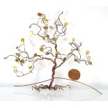 Daniel d'Haeseleer: a copper and brass wall sculpture modelled as a forest screen, w. 60 cm, h.