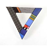 Barbara Brenner for Rosenthal, a porcelain brooch of triangular formW. 6.5 cm. See additional