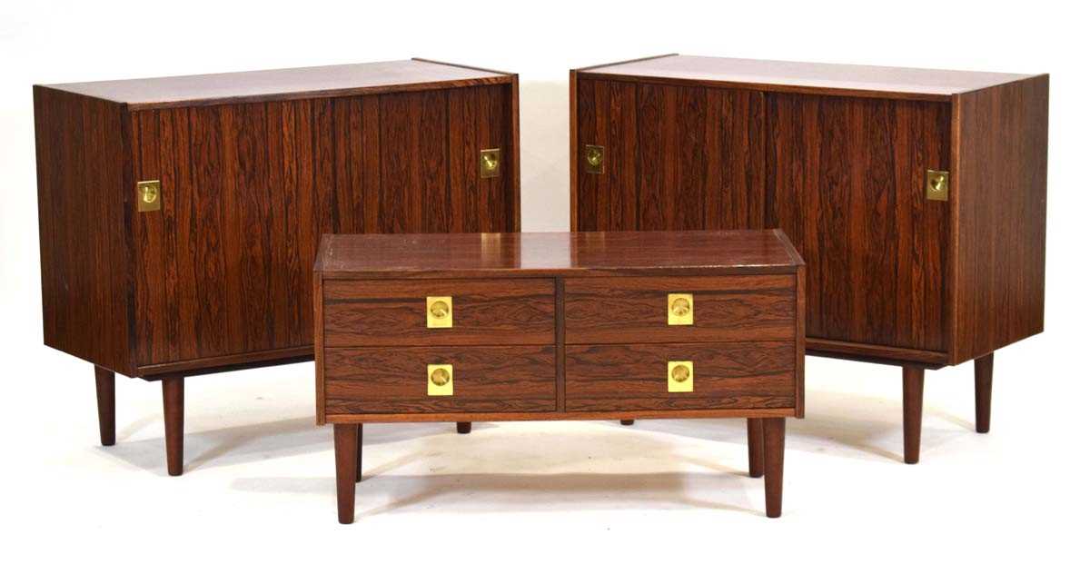 A 1970's Danish suite of cabinets by AEJM Mobler, including a pair of sliding two-door cabinets - Image 2 of 6