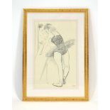 Raymond Coxon (1896-1997) A.R.C.A., 'Stretching Ballerina',charcoal,signed in pen,image 48 x 30 cm*