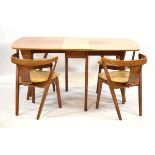 A Greaves & Thomas 'Put-u-up' dining set including an oak gateleg table, 153 x 91 cm, and four