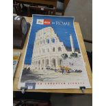 After Hugh Casson RA (1910-1999), 'Fly BEA to Rome, British European Airways', printed by Adams