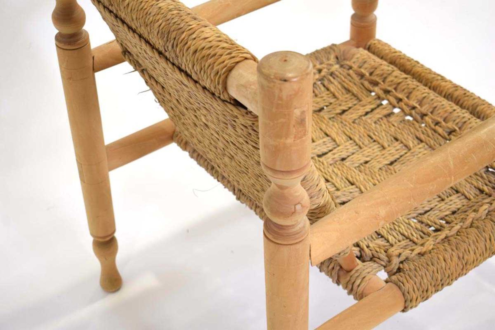Attributed to Adrian Audoux and Frida Minet, a French beech armchair wrapped with abaca rope - Image 5 of 25