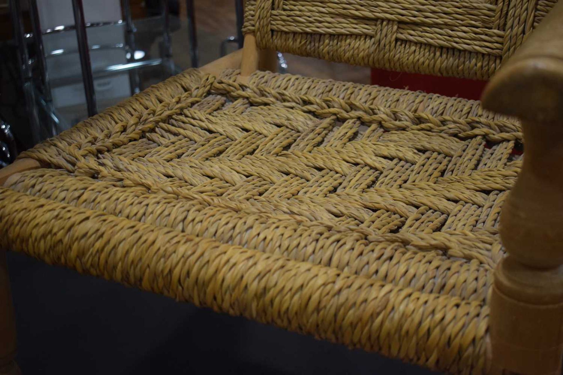 Attributed to Adrian Audoux and Frida Minet, a French beech armchair wrapped with abaca rope - Image 22 of 25