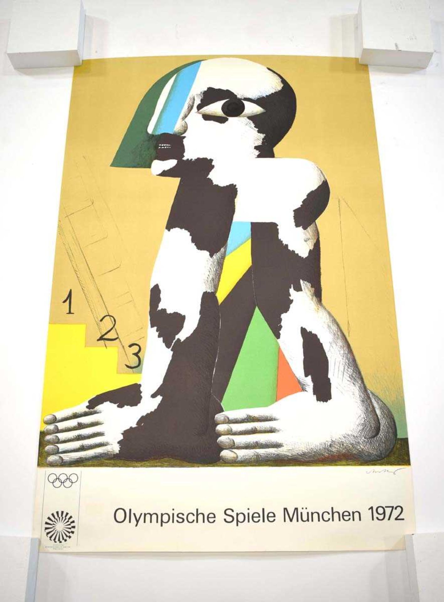 After Horst Antes (b. 1936), 'Olympische Spiele Munchen 1972' Munich Olympic poster, printed in