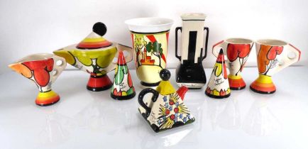 Dorothy Ann, a pair of sugar sifters in the 'Tiger Trees' pattern, together with teapots, cups and a