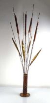 John N. Butcher of Hartlepool, a copper and brass sculptural piece modelled as reeds and bulrushes