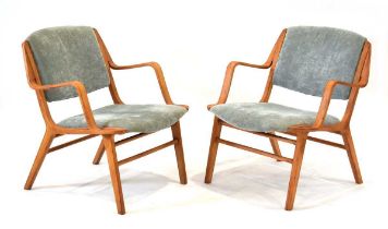 Peter Hvidt (1916-1986) and Orla Molgaard-Nielsen (1907-1993), a pair of Danish 'Ax' chairs with