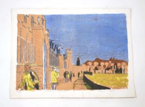 Edwin La Dell (1914-1970), 'Meadows Oxford', signed and numbered 39/80, lithograph, 45 x 60 cm