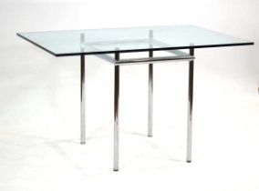 Le Corbusier (1887-1965) for Cassina, a LC12 table, originally designed in 1925, the glass surface