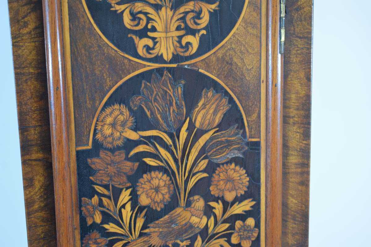 An early 18th century and later longcase clock, the movement striking on a bell, the brass face with - Image 16 of 20