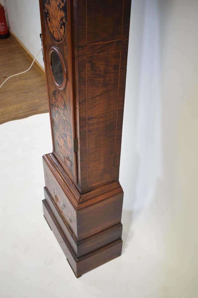 An early 18th century and later longcase clock, the movement striking on a bell, the brass face with - Image 20 of 20