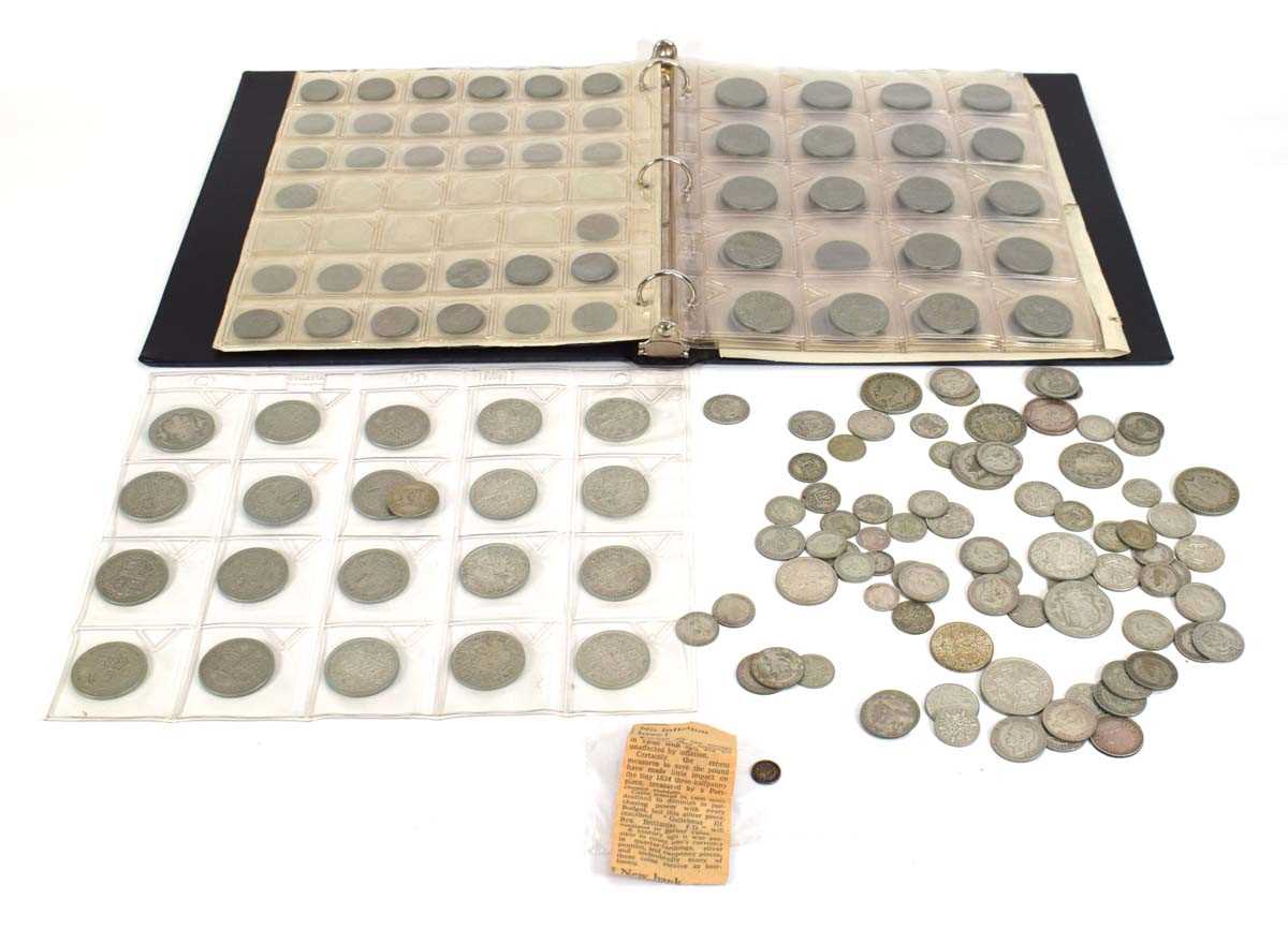 A collection of early 20th century and later British coinage including a selection of part silver