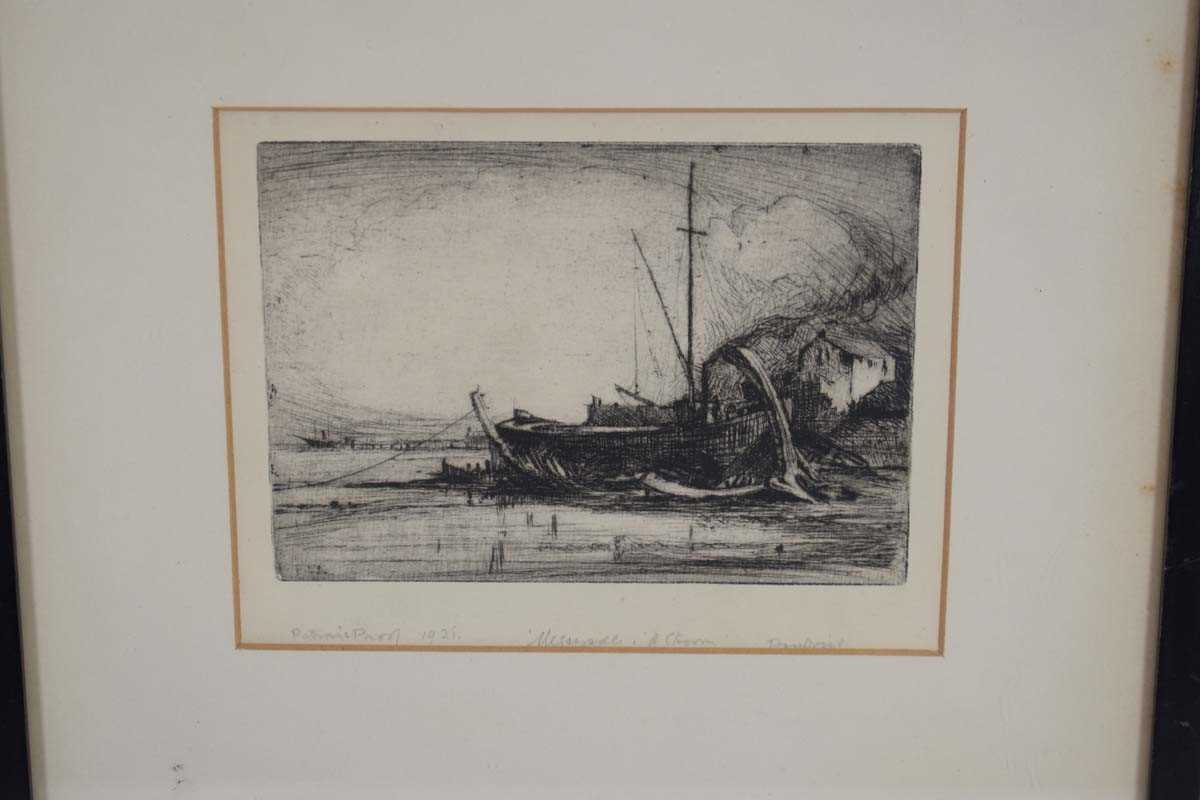 F.E. Allen (20th Century),'Merseyside(?), a storm',inscribed and dated 1928,drypoint etching,image - Image 2 of 4