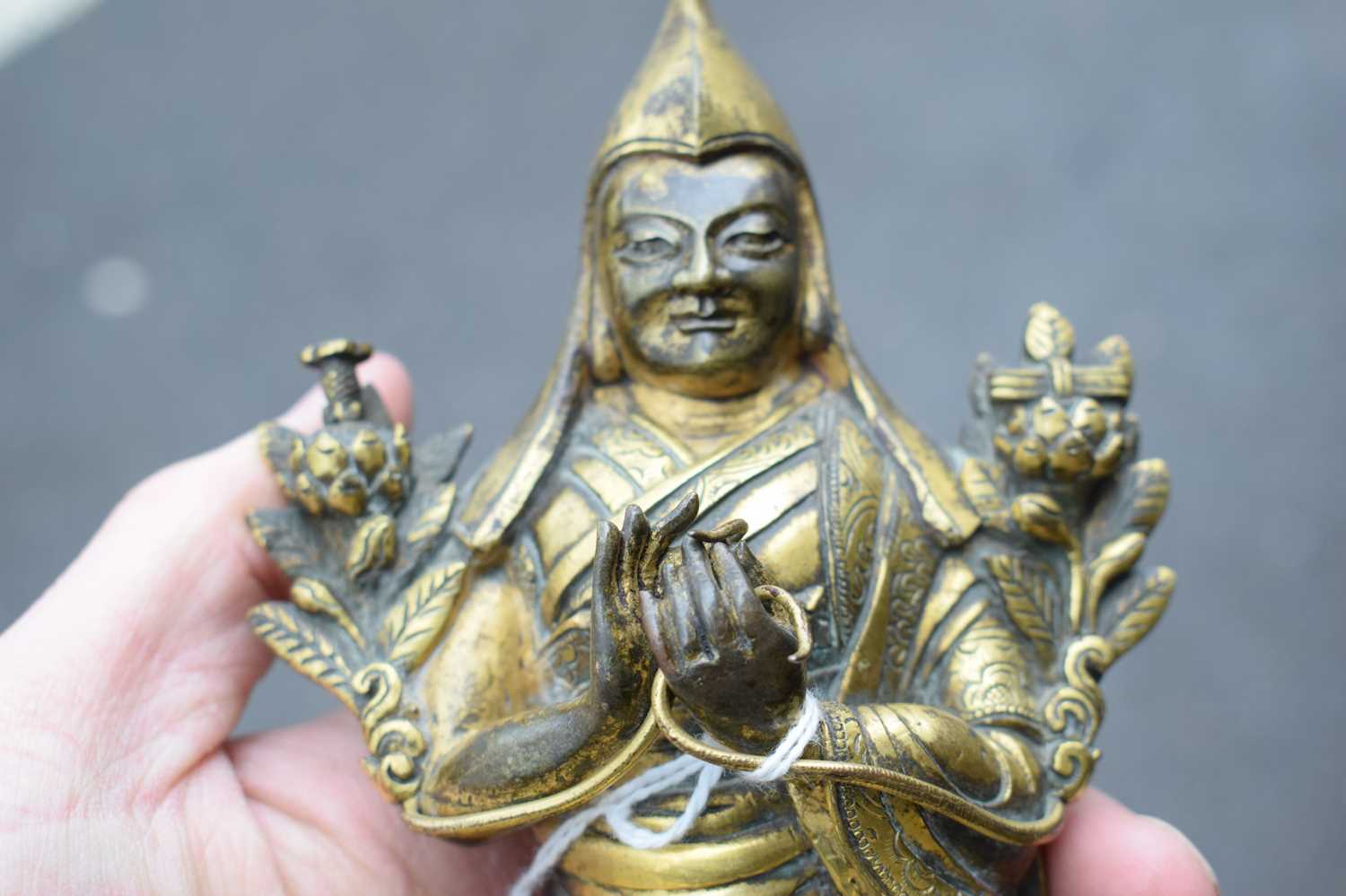 A 19th century Tibetan gilt bronze figure modelled as Tsongkhapa, h. 18 cmSome tarnishing. Base - Image 27 of 28