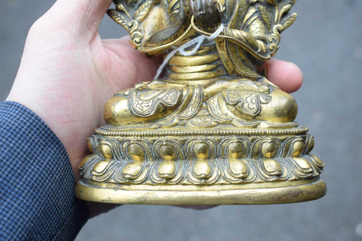 A 19th century Tibetan gilt bronze figure modelled as Tsongkhapa, h. 18 cmSome tarnishing. Base - Image 28 of 28