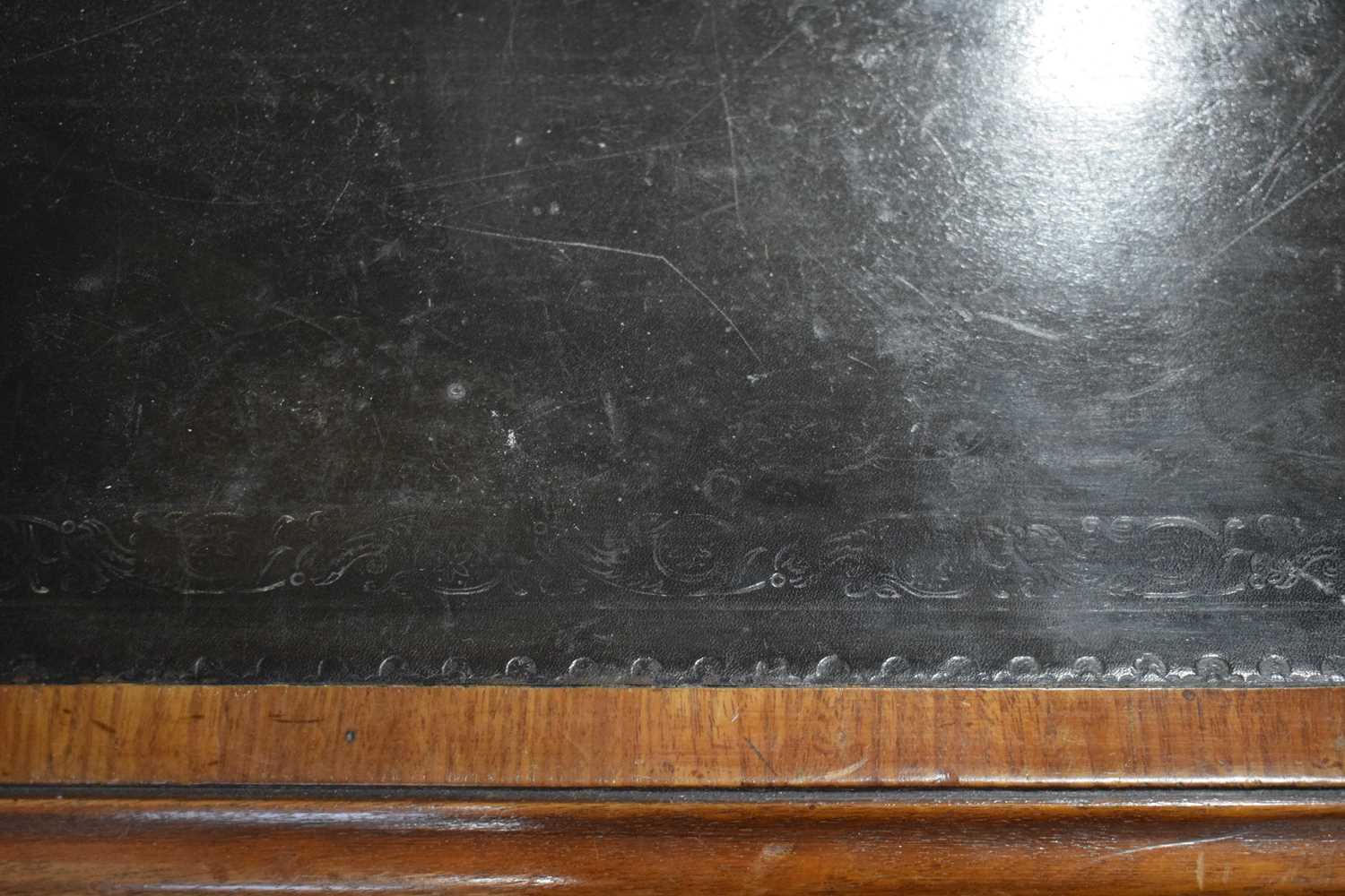 A late 19th/early 20th century mahogany partner's desk, the green tooled leather surface over a - Image 12 of 22