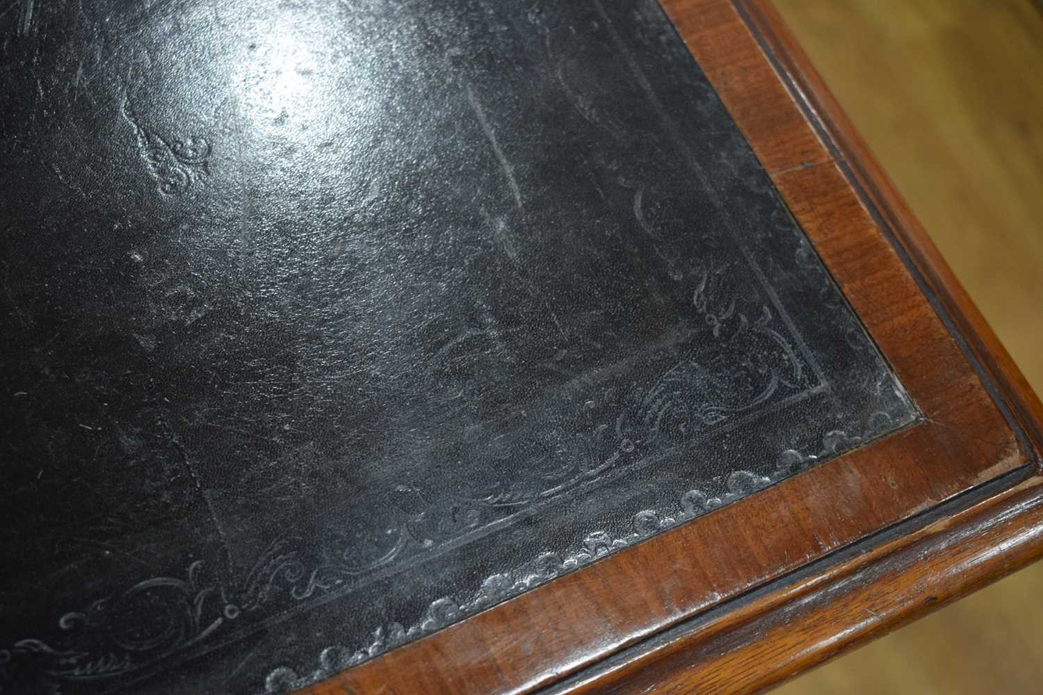 A late 19th/early 20th century mahogany partner's desk, the green tooled leather surface over a - Image 11 of 22