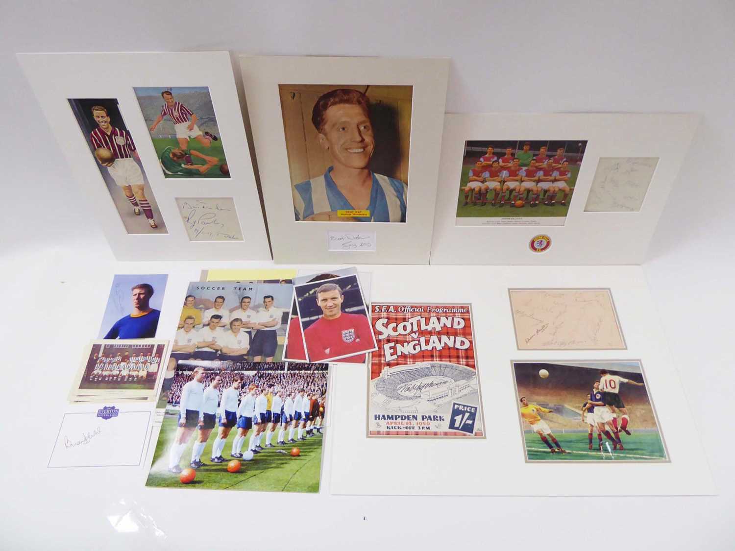 Miscellaneous collection of Football Memorabilia including Photographs and Autographs, 1930s -