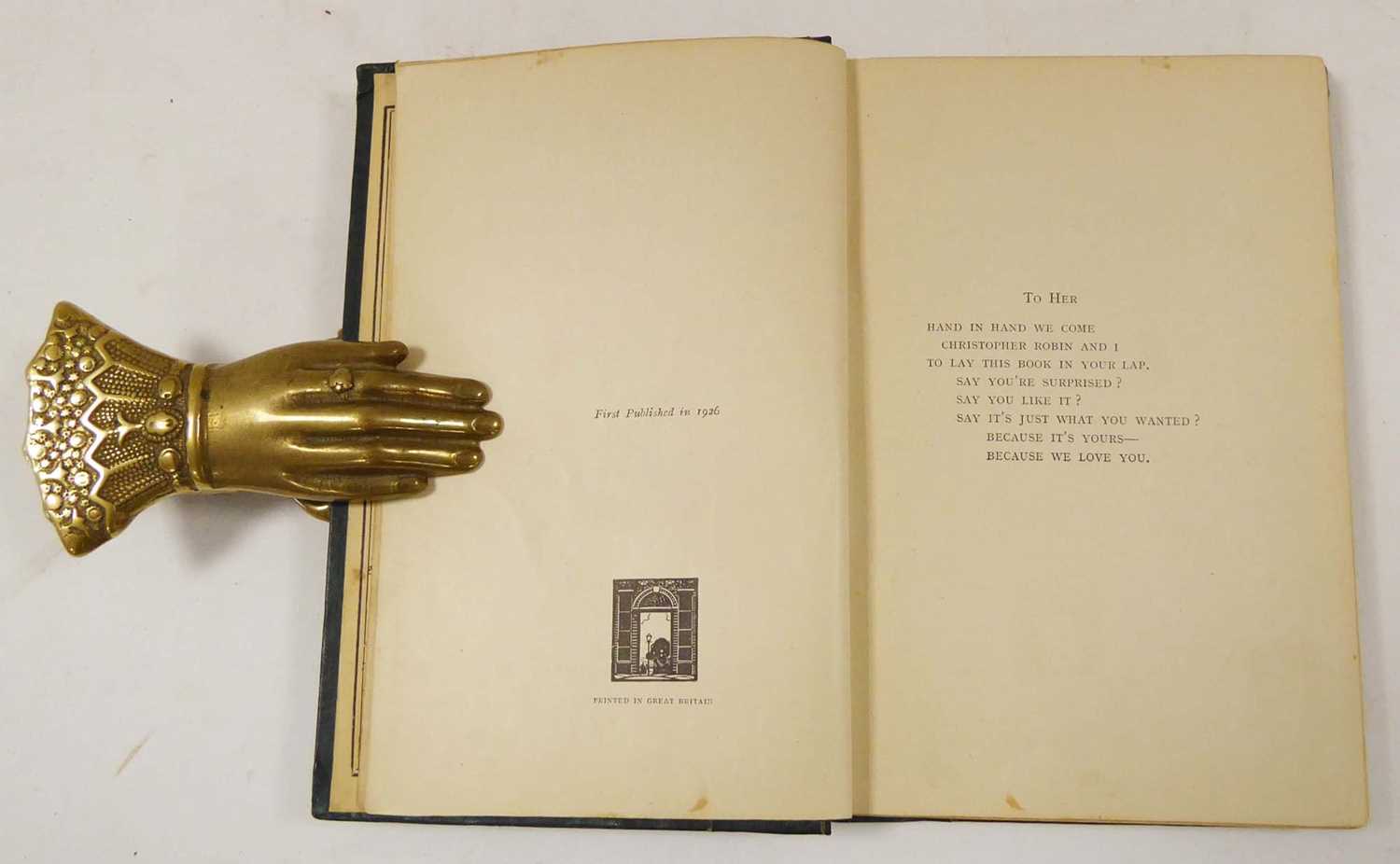 Alan Alexander Milne & Ernest Shepard : Winnie the Pooh, 1926. 1st. Edition. Original green cloth - Image 3 of 7