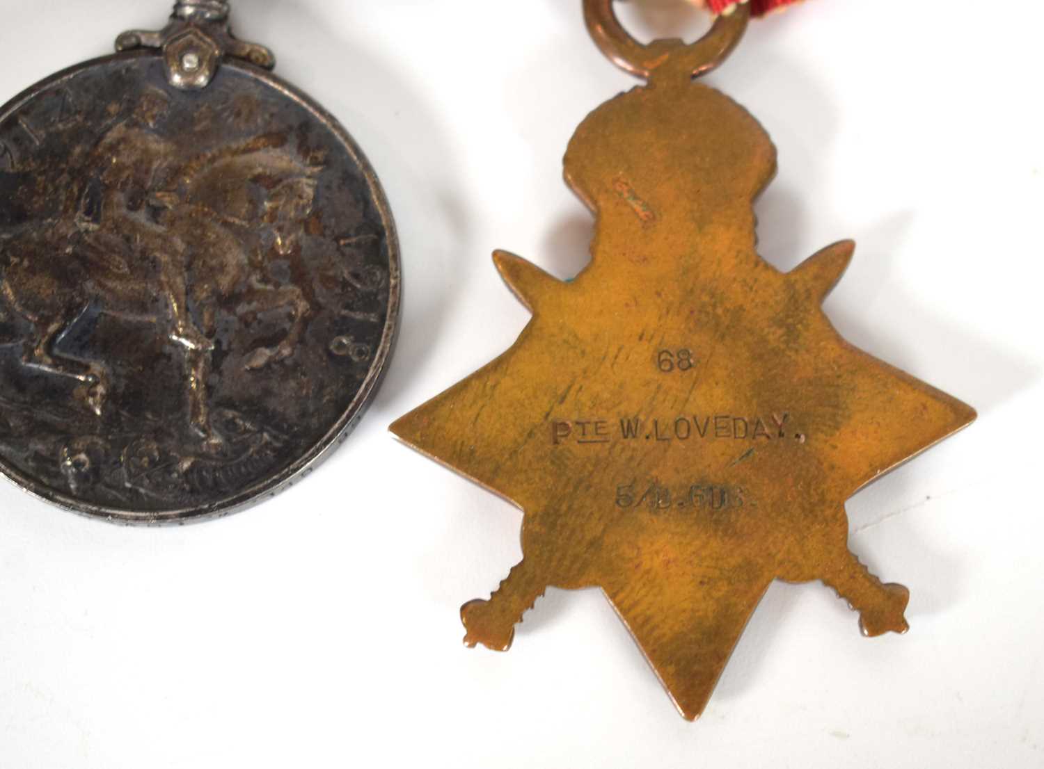 A trio of First World War medals including a 1914 Volunteer Star awarded to 68 Private/Corporal W. - Image 3 of 5