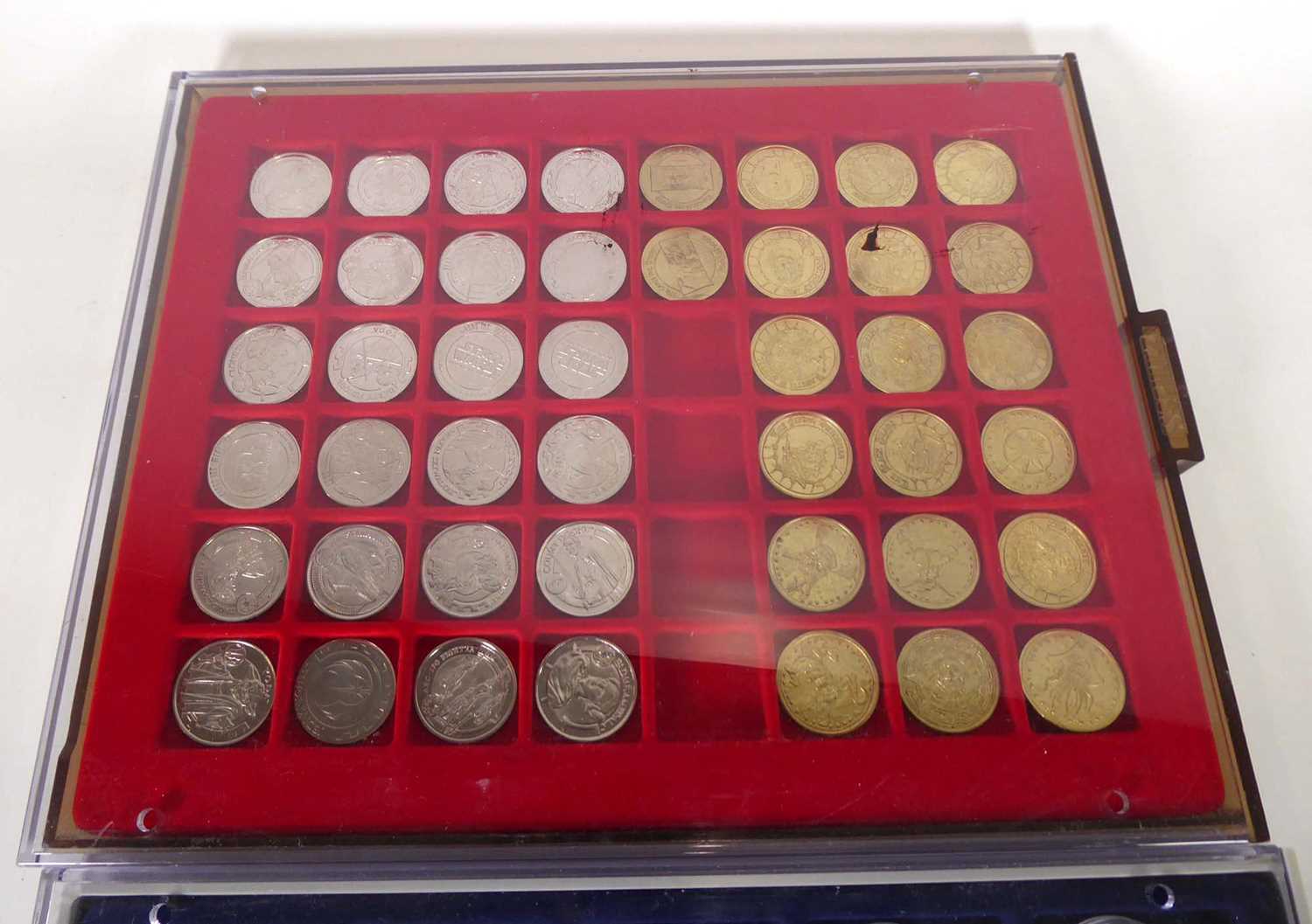 A large group of collectable coins including a Gringotts savings book, a set of Morgan Mint Elvis - Image 4 of 7