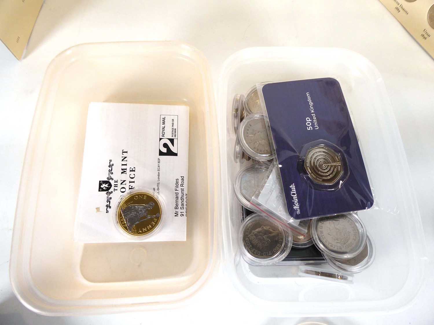 A large group of collectable coins including a Gringotts savings book, a set of Morgan Mint Elvis - Image 7 of 7