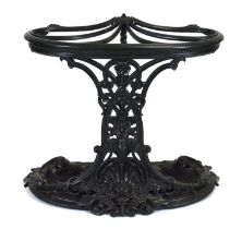 A Victorian Coalbrookdale cast iron stick and umbrella stand, the top divided into five segments