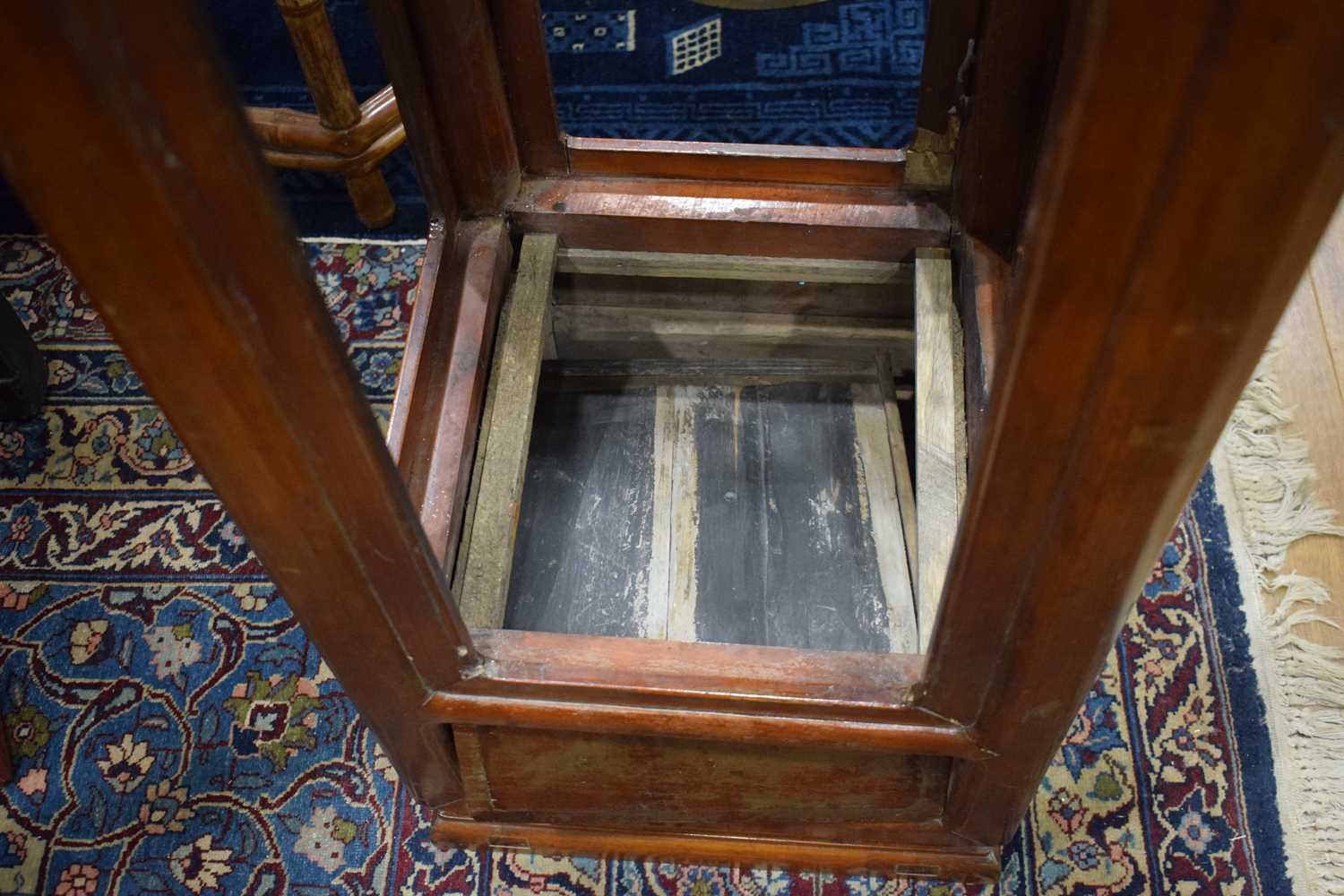 A pair of 20th century Chinese lamp tables or night stands, each with a single drawer over a - Image 13 of 14