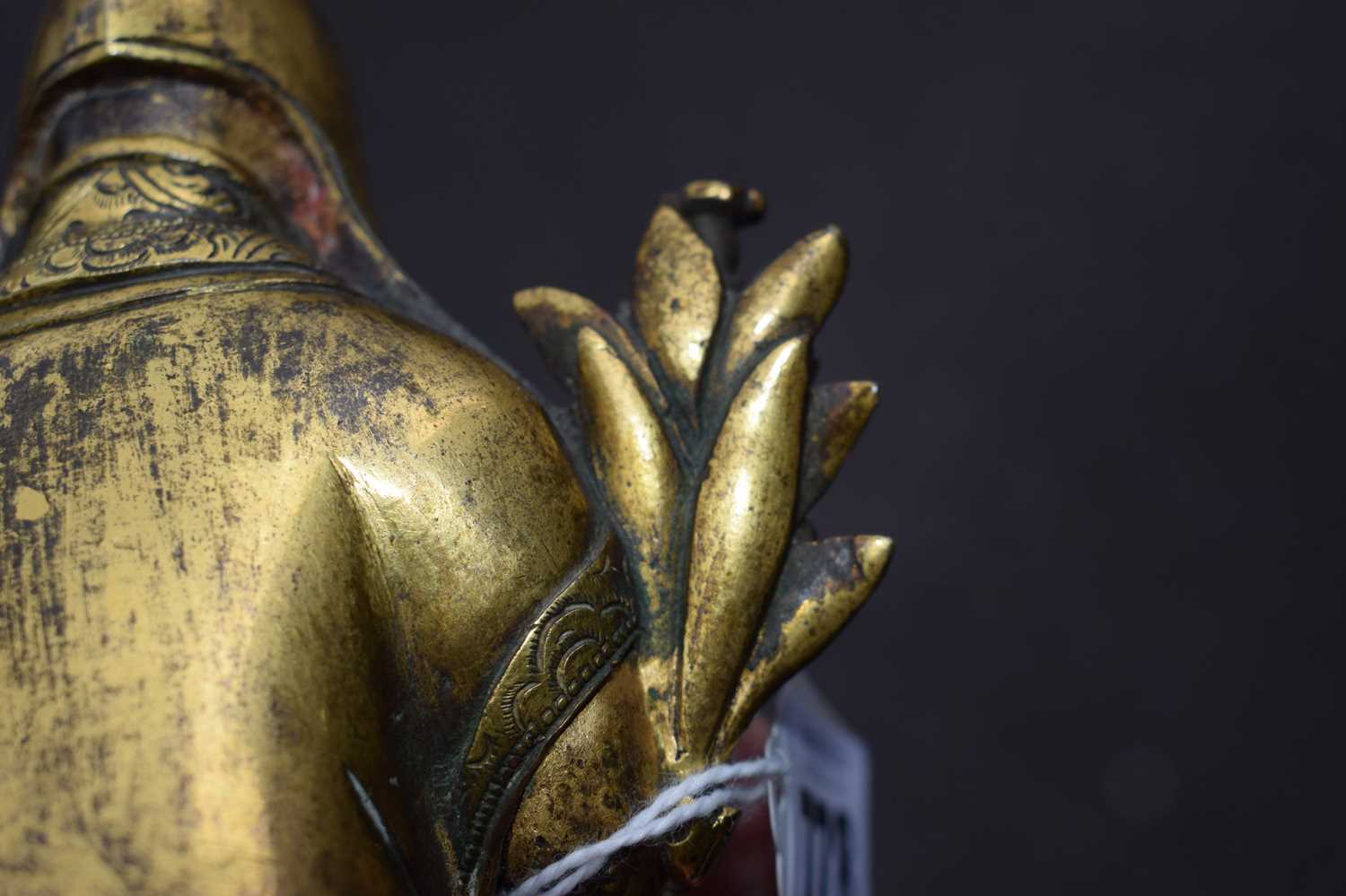 A 19th century Tibetan gilt bronze figure modelled as Tsongkhapa, h. 18 cmSome tarnishing. Base - Image 11 of 28