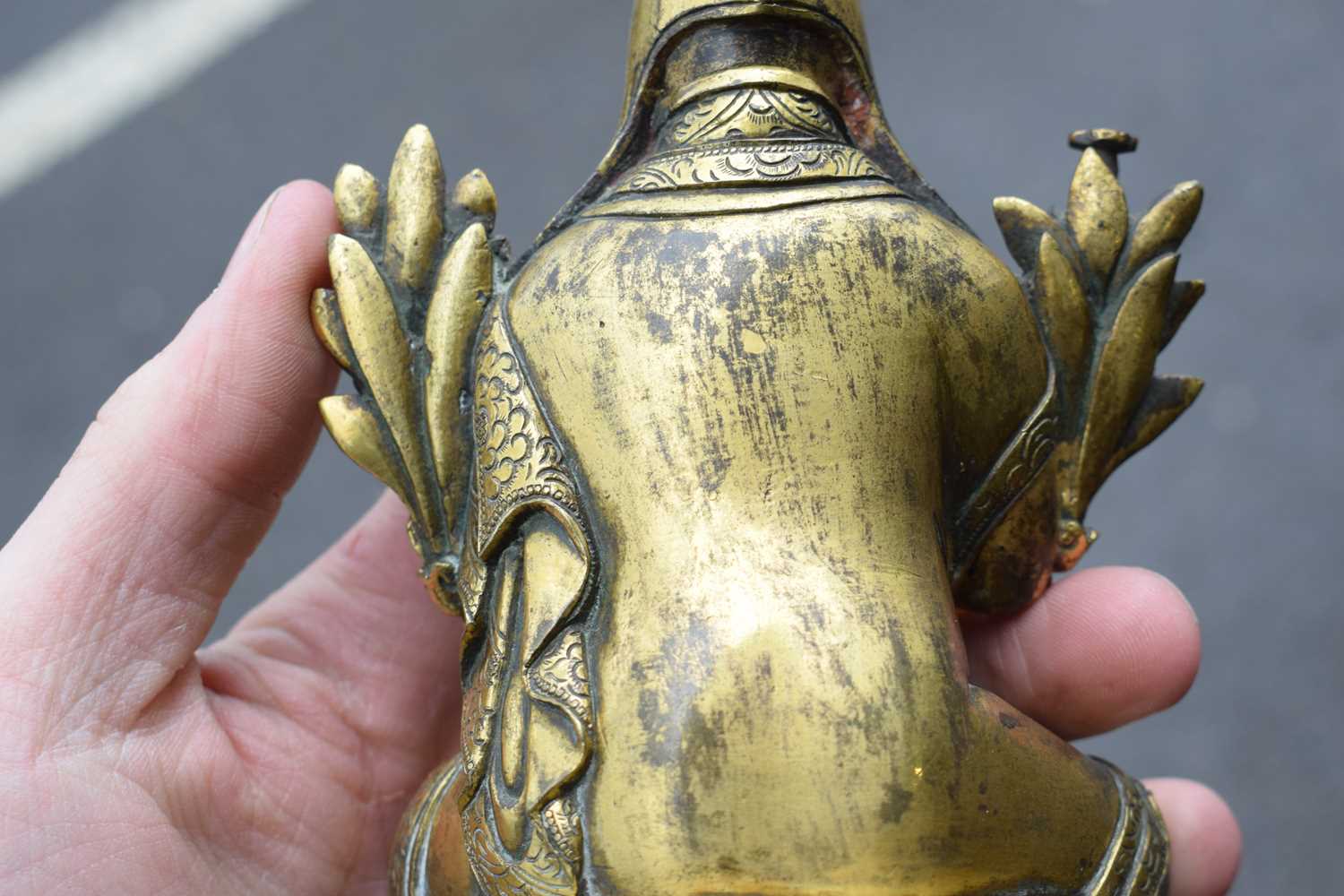 A 19th century Tibetan gilt bronze figure modelled as Tsongkhapa, h. 18 cmSome tarnishing. Base - Image 24 of 28