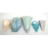Eight Beswick and other wall pockets, one modelled as a palm tree and others of Art Deco design,
