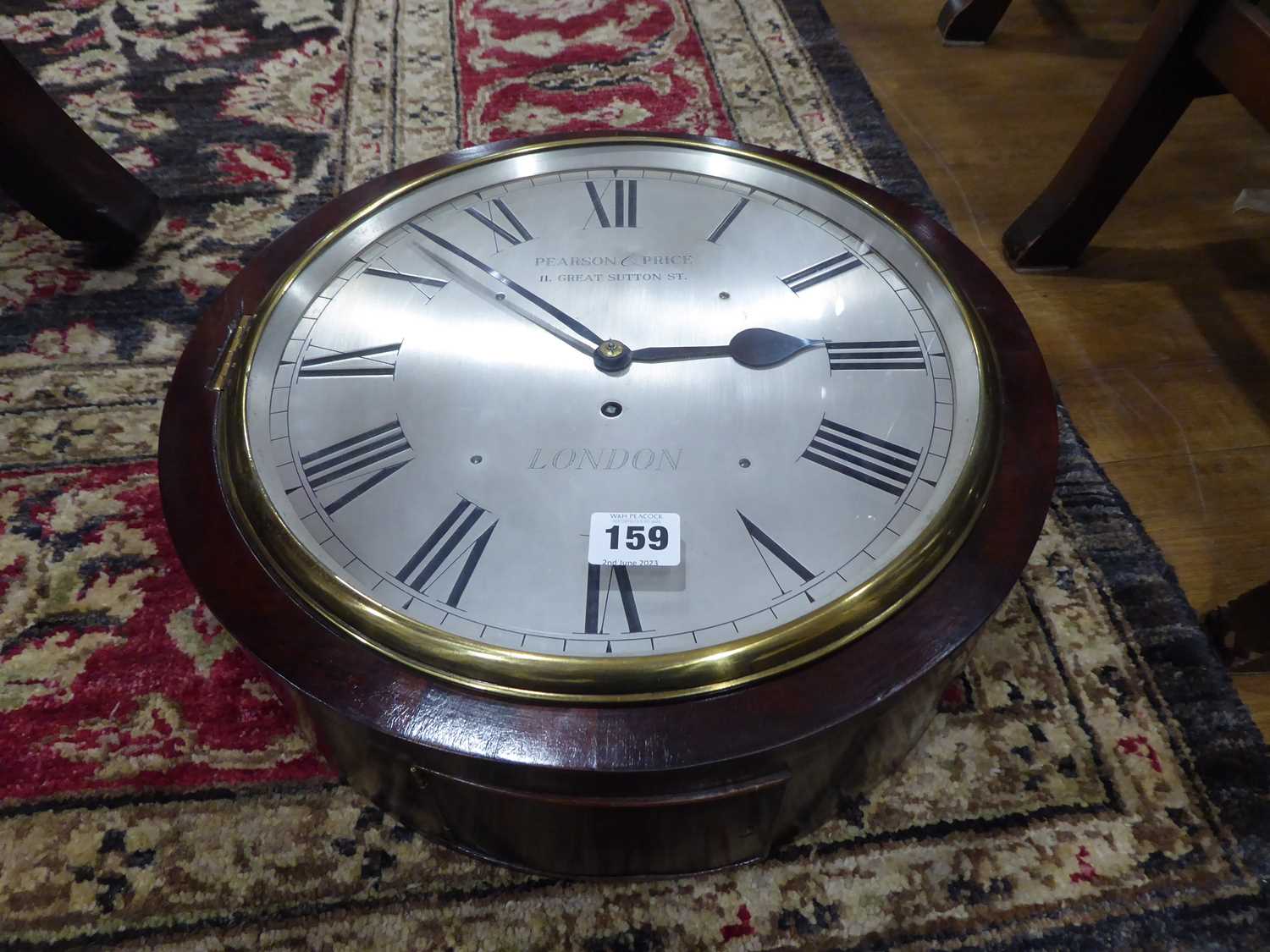 A mid-19th century 'drum' wall clock, the single train fusee movement within a mahogany case, the - Image 19 of 23