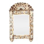 For Restoration: a late 19th/early 20th century dome-topped mirror inlaid with mother-of-pearl and