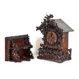 A late 19th century Black Forest cuckoo bracket clock, the twin-train movement striking on a gong,