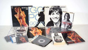 A group of Iggy Pop LPs, CDs and reference books (Qty)
